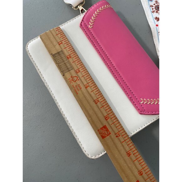 SN & Fashion Colorblock Shoulder Bag Graphic Flap Deauty 1897 Pink White Floral - Picture 7 of 10